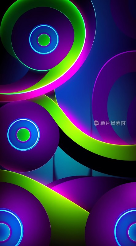 霓虹色彩交织的抽象艺术