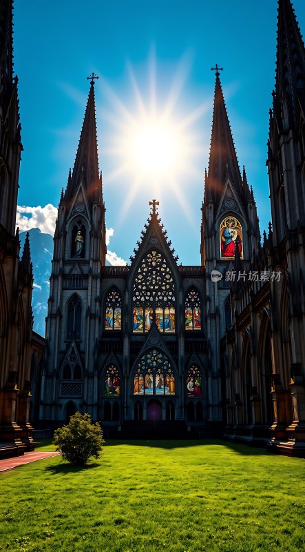阳光下的宏伟教堂