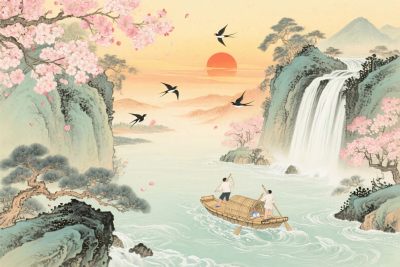 古风山水风景图