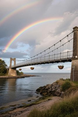 彩虹悬索桥风景 彩虹悬索桥风景