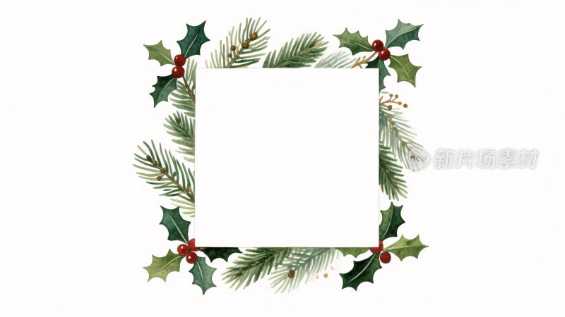 圣诞植物装饰边框