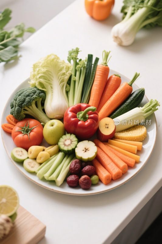 蔬菜水果拼盘美食摄影