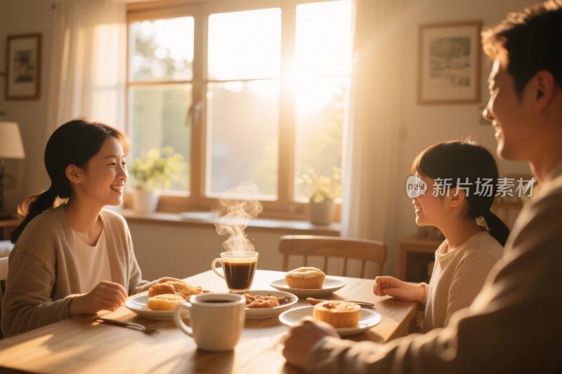 温馨家庭用餐场景