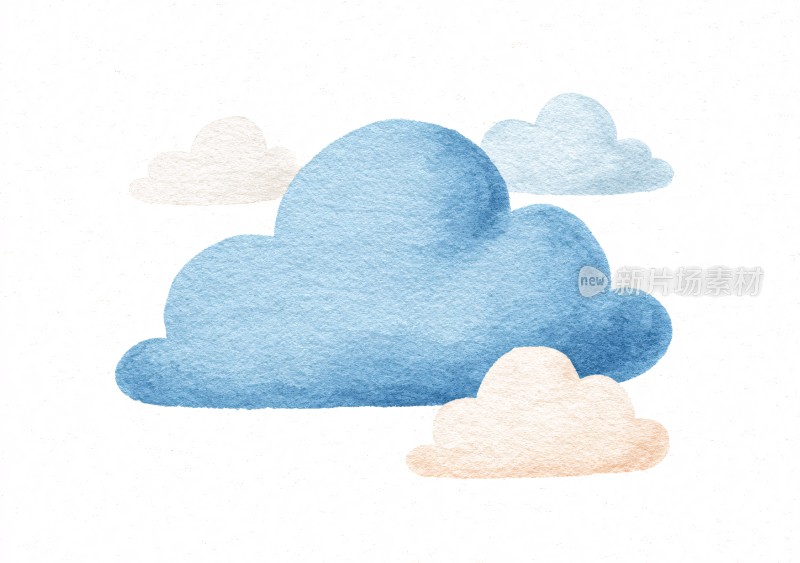 水彩风格云朵插画