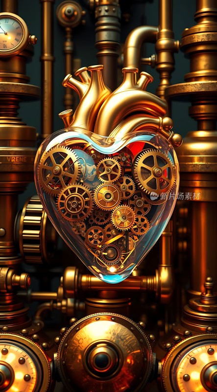 机械之心齿轮与管道交织的心脏