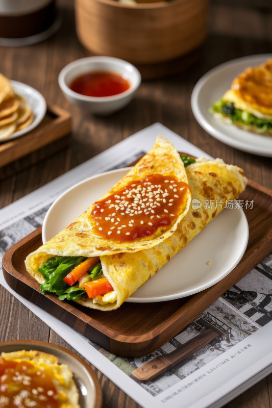 煎饼果子中国传统经典美食中式家常美味食物