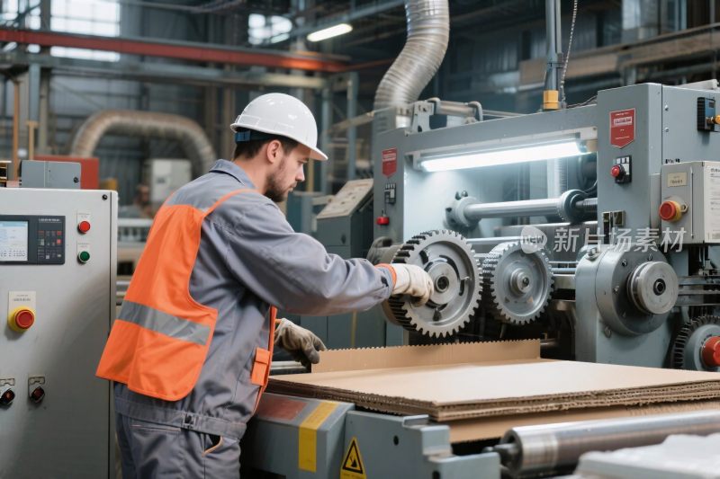 工厂内工人操作设备