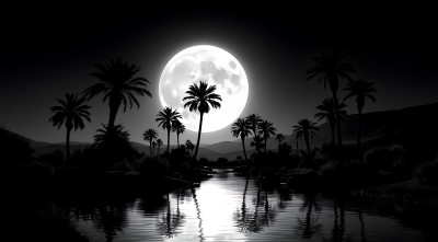 椰林月影映波光 椰林月影映波光