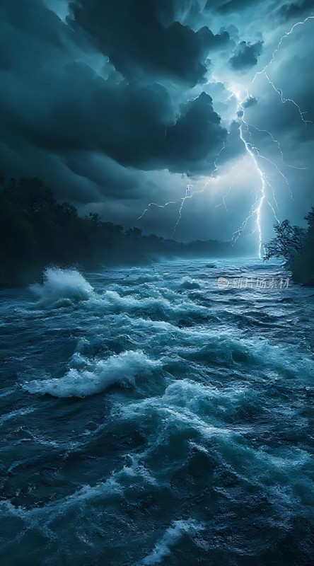 狂风暴雨下的惊涛骇浪