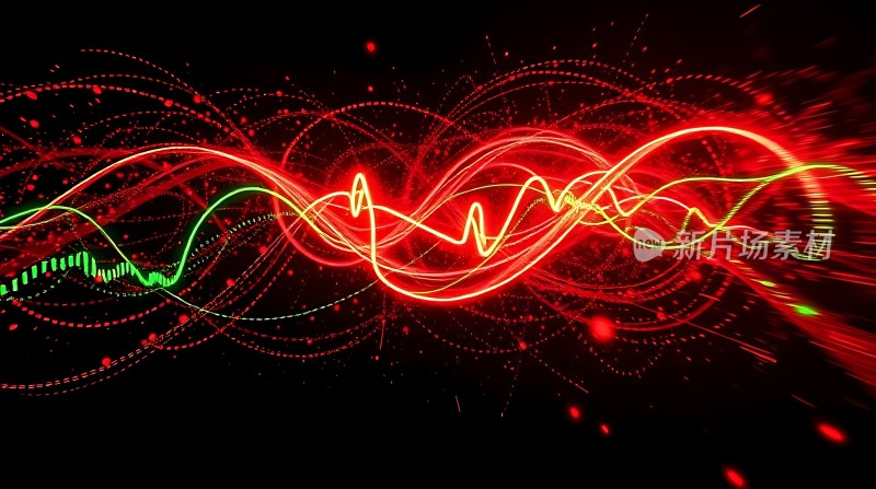 红色与绿色交织的光影世界