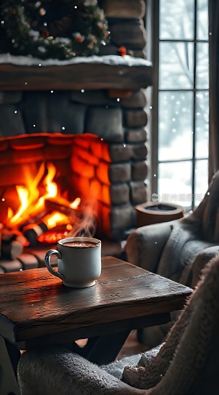 冬日暖炉旁的温馨时刻