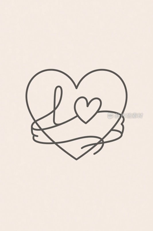 简约爱心插画