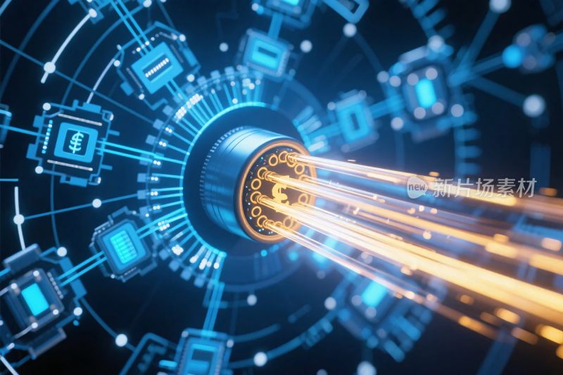 科技数据传输插画