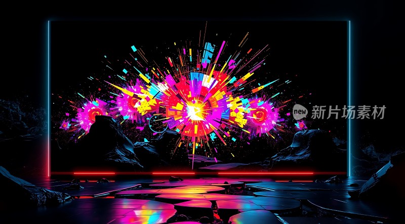 新片场素材炫彩爆炸视觉效果
