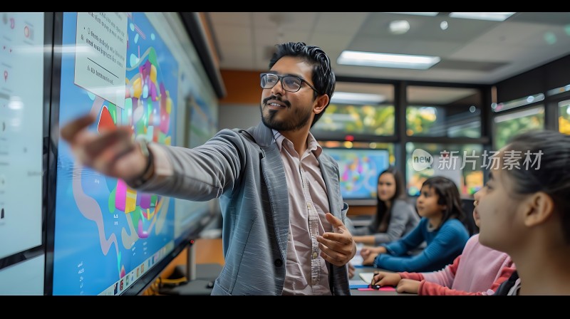 智慧课堂互动教学学生专注学习