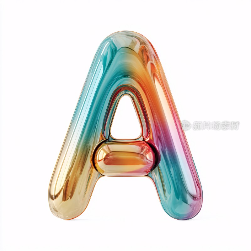 彩色渐变立体字母