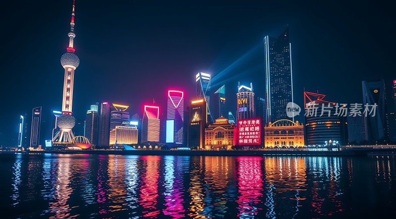 东方明珠与繁华都市夜景