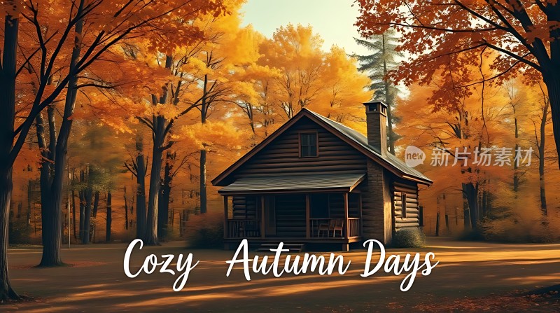 秋日小木屋温馨时光