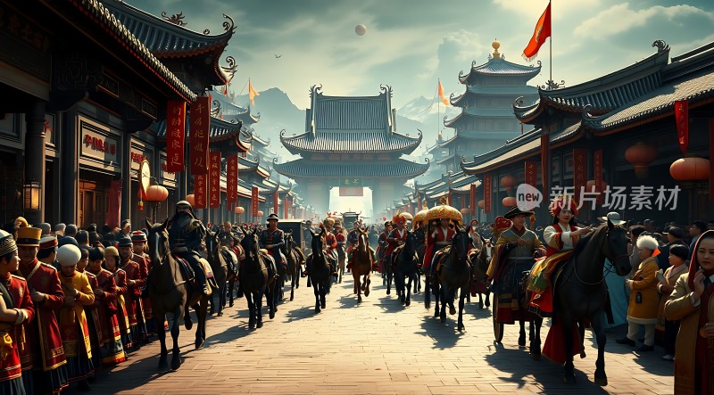 古风集市繁华盛景