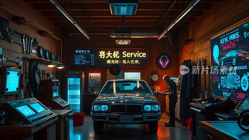 机械车间里的经典汽车维修服务