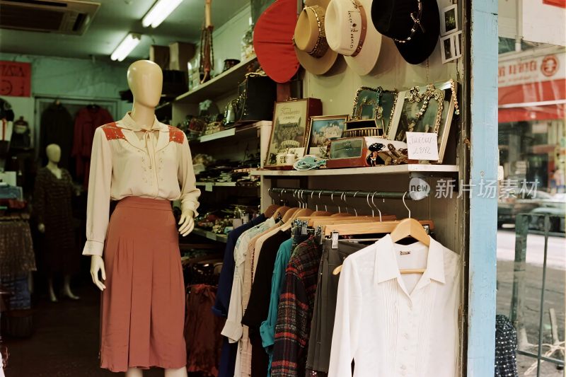 复古服装店橱窗陈列