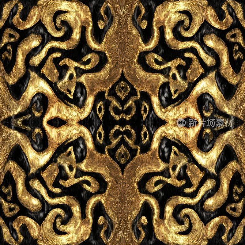 黑金对称花纹图案
