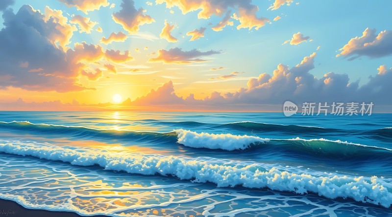 日落时分的海洋与天空