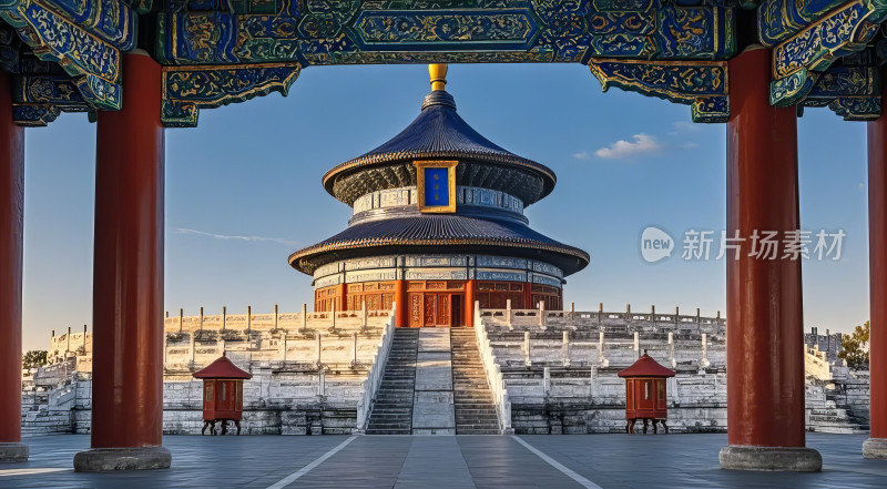 天坛祈年殿古建筑群北京旅游景点图