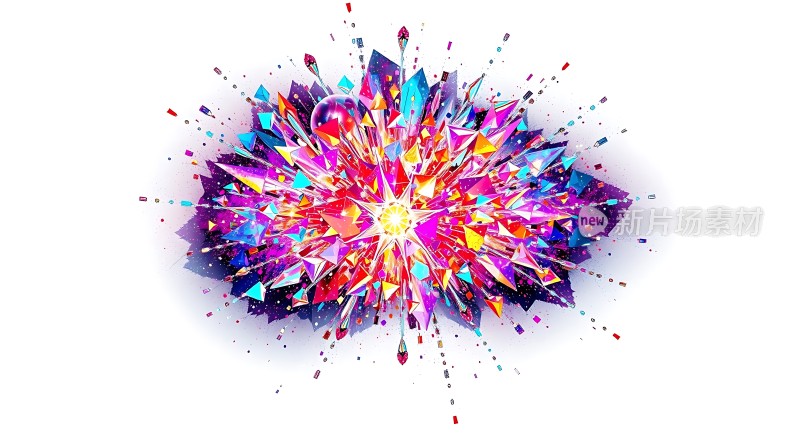 五彩斑斓的光芒四射