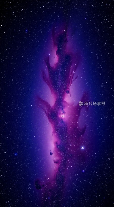紫色星云璀璨星空下的神秘之美