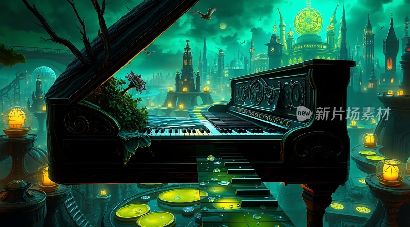 钢琴与梦幻城市