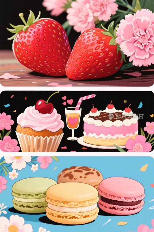 美食甜点插画
