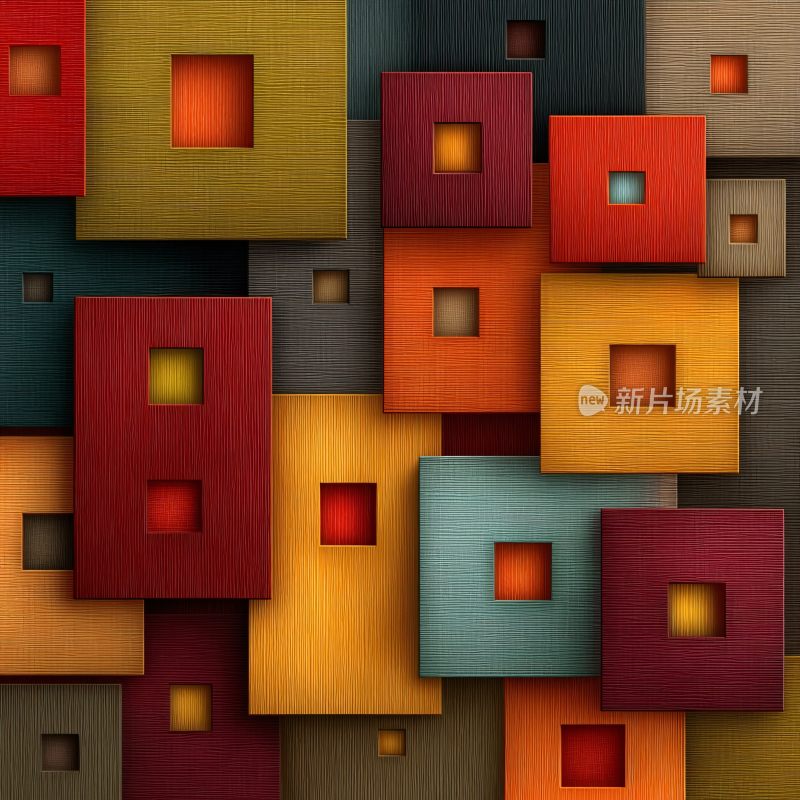 多彩立体方块图案背景