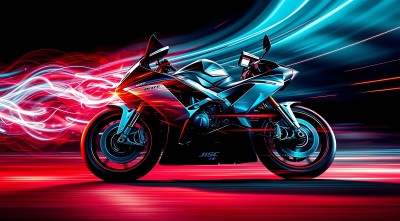 疾驰的摩托速度与激情的完美结合！