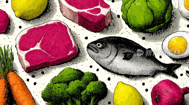 多样食材插画
