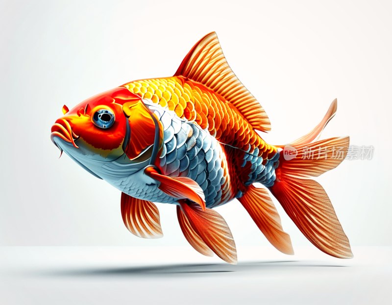 纯白背景金鱼图标