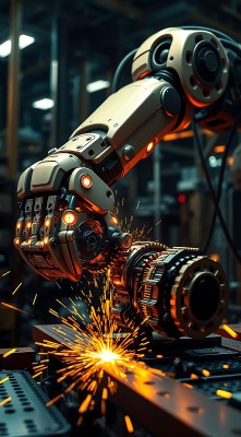 机械臂焊接火花四溅 机械臂焊接火花四溅