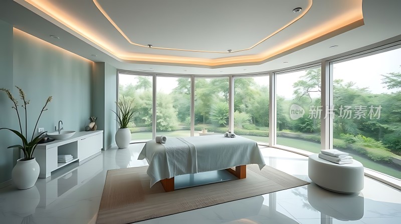 现代简约养生馆绿意盎然宁静舒适