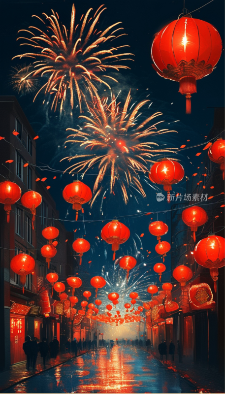 中国春节烟花背景