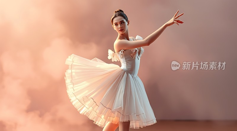 白色芭蕾舞裙优雅舞者