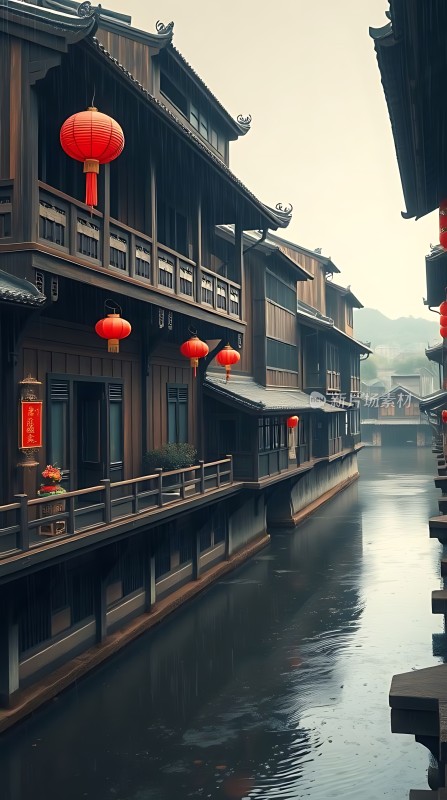 古巷红灯映水乡