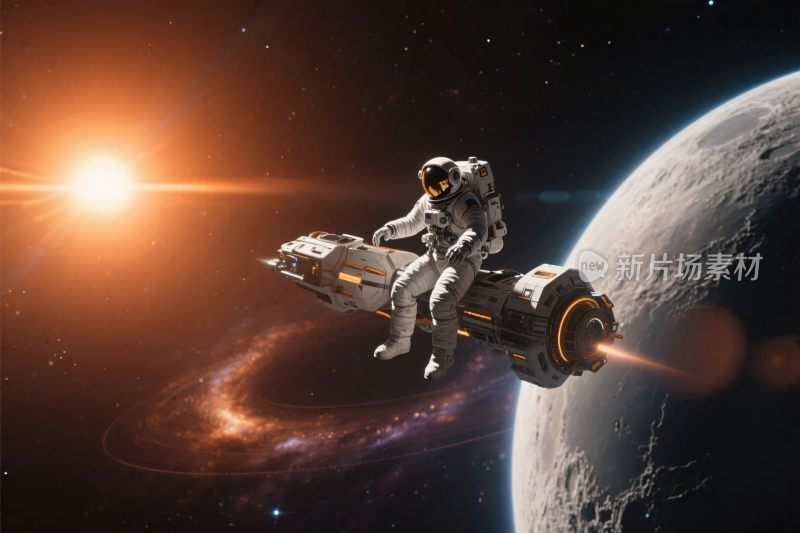 太空宇航员与飞船