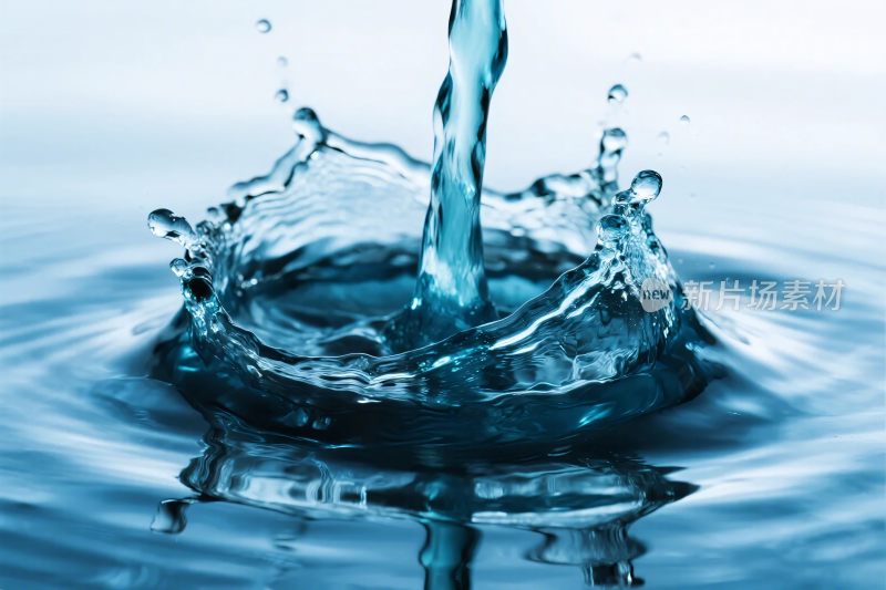 水流溅起水花特写