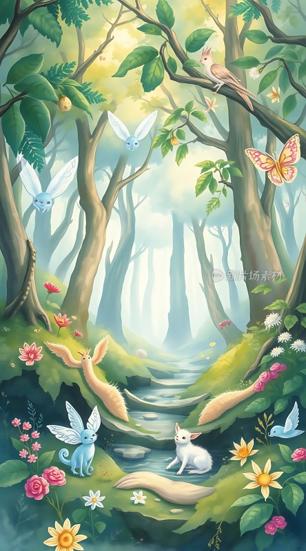 森林精灵与自然和谐共处