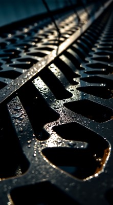 雨后阳光下的金属网格 雨后阳光下的金属网格