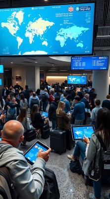 机场候机大厅旅客们等待登机 机场候机大厅旅客们等待登机