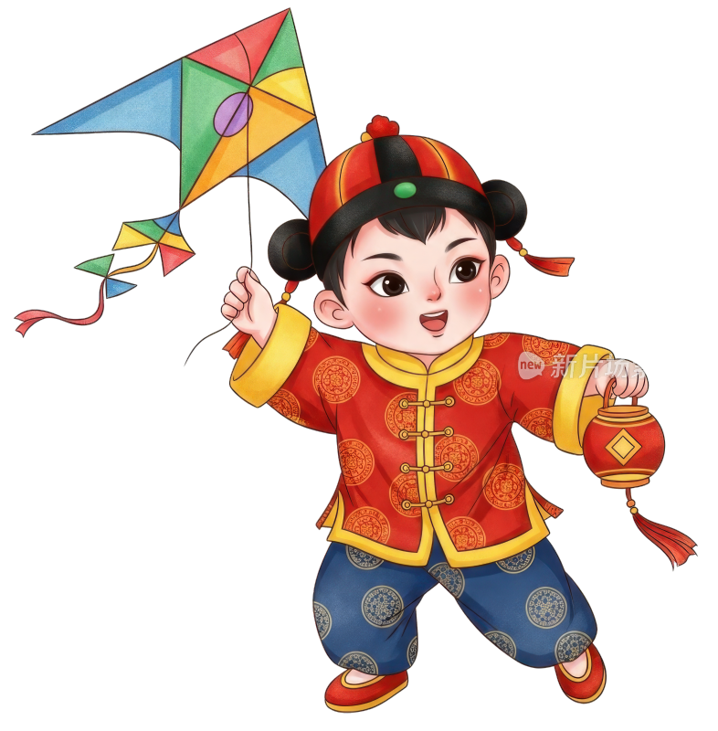 传统民俗卡通男孩形象