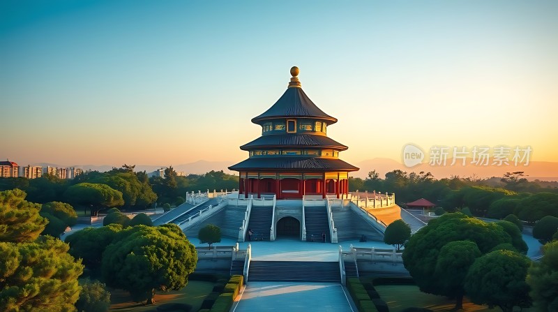 东方明珠塔日落美景