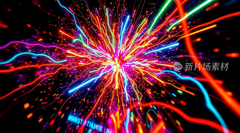 五彩斑斓的光芒绽放色彩交织的视觉盛宴