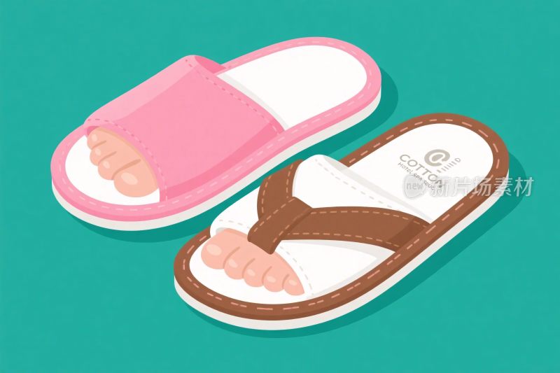 彩色拖鞋插画